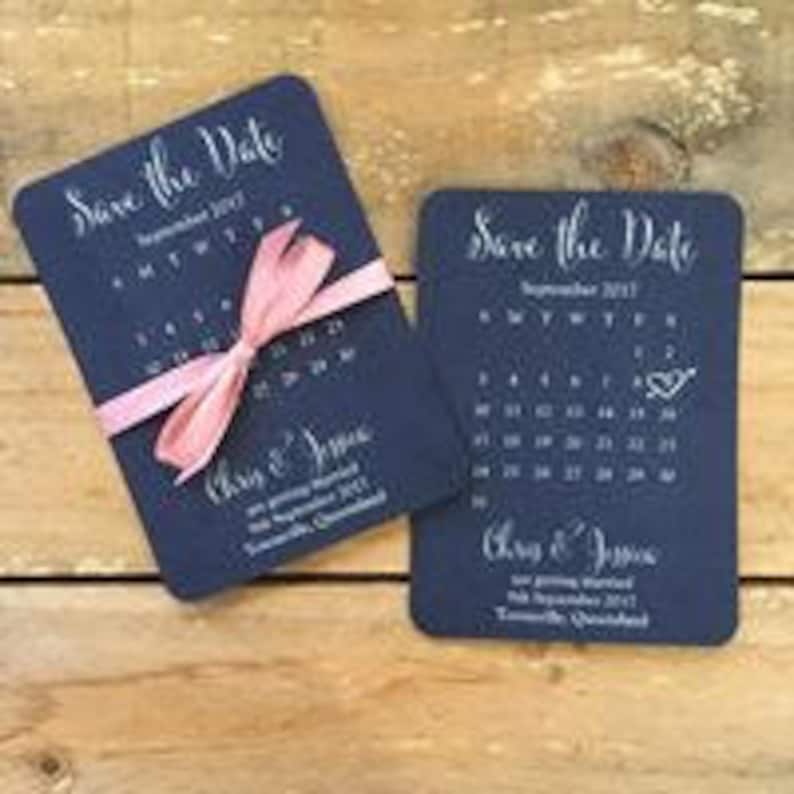 Calendar Style Save the Date Cards SAMPLE Etsy Australia
