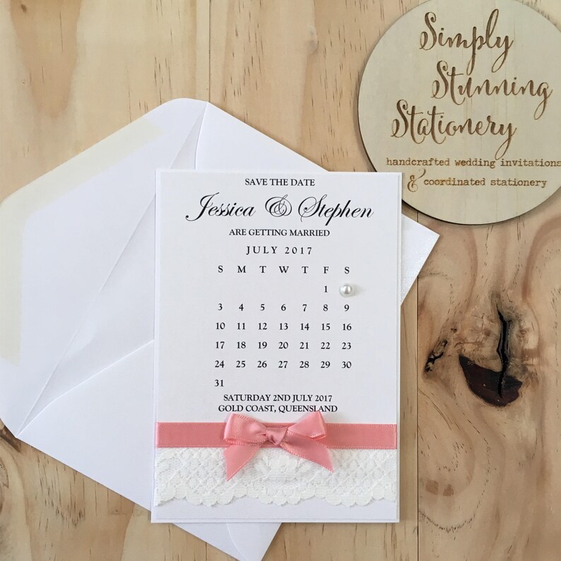 Calendar Style Save the Date Cards SAMPLE Etsy Australia