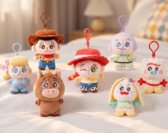 Woody Plush Pendant Toy Story 5 Soft Stuffed Keyring Small Doll Bag Charm Pixar Collectible Figure Graduation Present