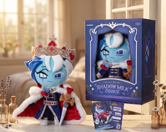 25cm Cookie Run Kingdom Plush Figurine King Cookie Crown Cape Design Stuffed figure Game Peripheral Collectible Gift
