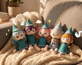 Muñeca de peluche de algodón original Witch Hat Atelier Qifrey Coco Agott Tetia Richeh Colgante de peluche Bolso Decoración colgante Adorno de anime