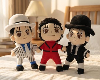 25cm New Michael Plush Doll Cute Pop Star Plushie Soft Stuffed Toy Home Decor Collectible Gift for Music Fans