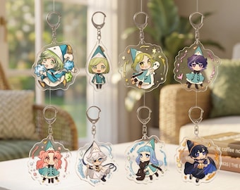 Witch Hat Atelier Acrylic Keychain Cute Magic Apprentice Coco Qifrey Agott Tetia Richeh Anime Bag Pendant Charm Tongari Boushi