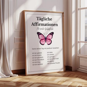 Daily Affirmations Poster Self-Love – Digital Print Wall Decoration Motivational Saying – Positive Mindset Art Print to Print