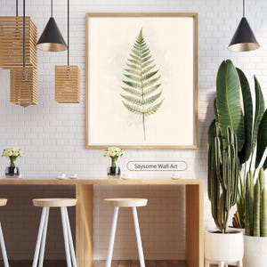 Minimalist Fern Print | Modern Botanical Wall Art | Digital Download