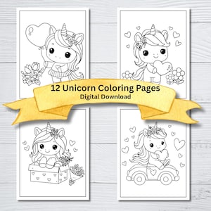 Unicorn Coloring Pages for Kids Girls Unicorn Theme Coloring Pages for Birthday Party Activity Fun Fantasy Coloring Pages for Friends
