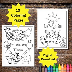 Coloring Pages for Kids Coloring Pages for Adults Summer Coloring Pages Beach Coloring Pages Student Coloring Pages Teacher Summer Activity