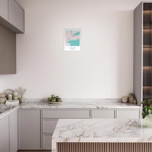 Poster de la carte de la ville de New York - oeuvre d'art verticale encadrée en bois - décoration d'intérieur élégante - cadeau pour les amateurs de New York
