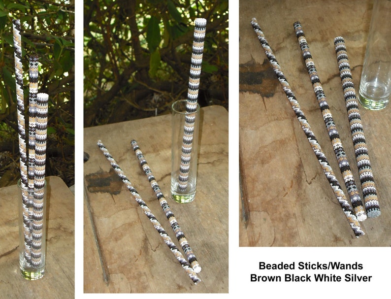 Beaded Wands Sticks Set of 3 Magic Tribal Cosplay Peyote | Etsy
