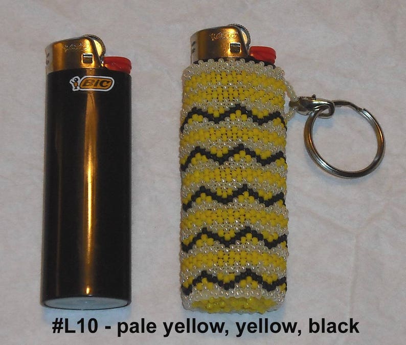 Beaded BIC Classic Lighter Removable Cover Case Keychain Key Etsy