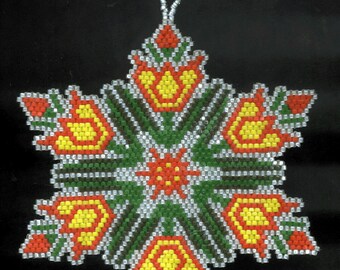 Digital PDF File Set of 5 Bead Stitch Patterns in Brick Stitch Beaded Kaleidoscope Ornaments Suncatchers