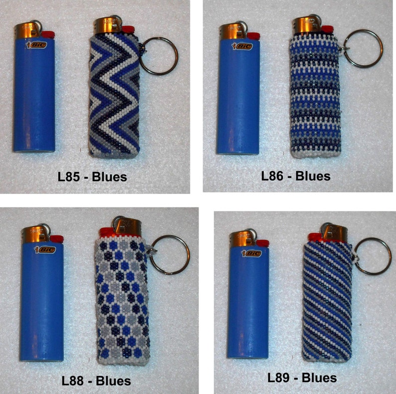 Beaded BIC Classic Lighter Removable Cover Case Keychain Key Etsy