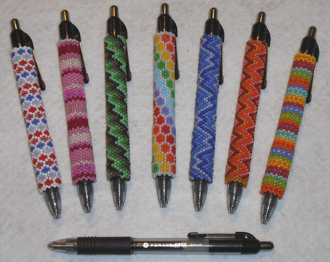 Beaded Writing Pen Peyote Stitch Delica Czech Glass Seed Beads Foray