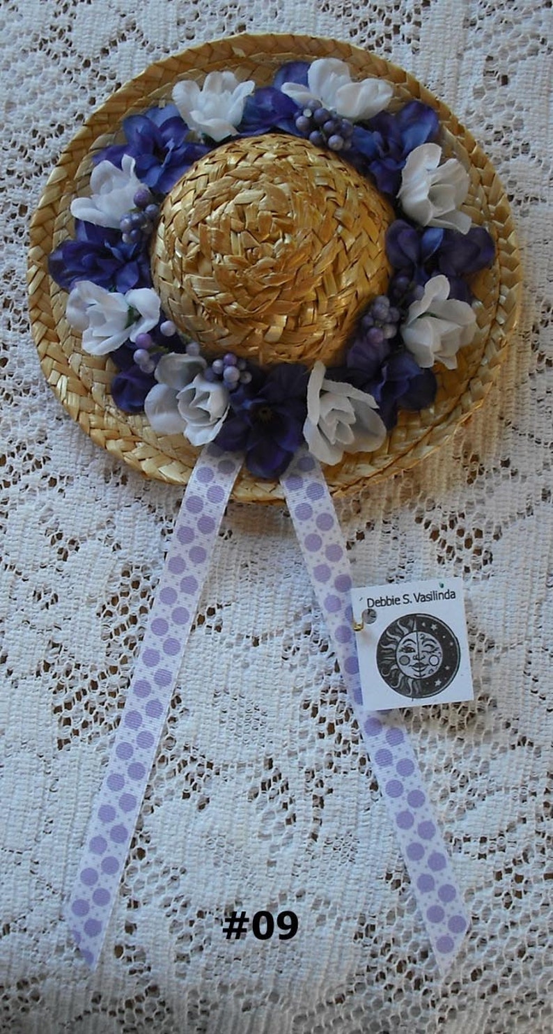 American Girl 18 inch Doll Dolls Straw Hat with Flowers Ribbon Etsy