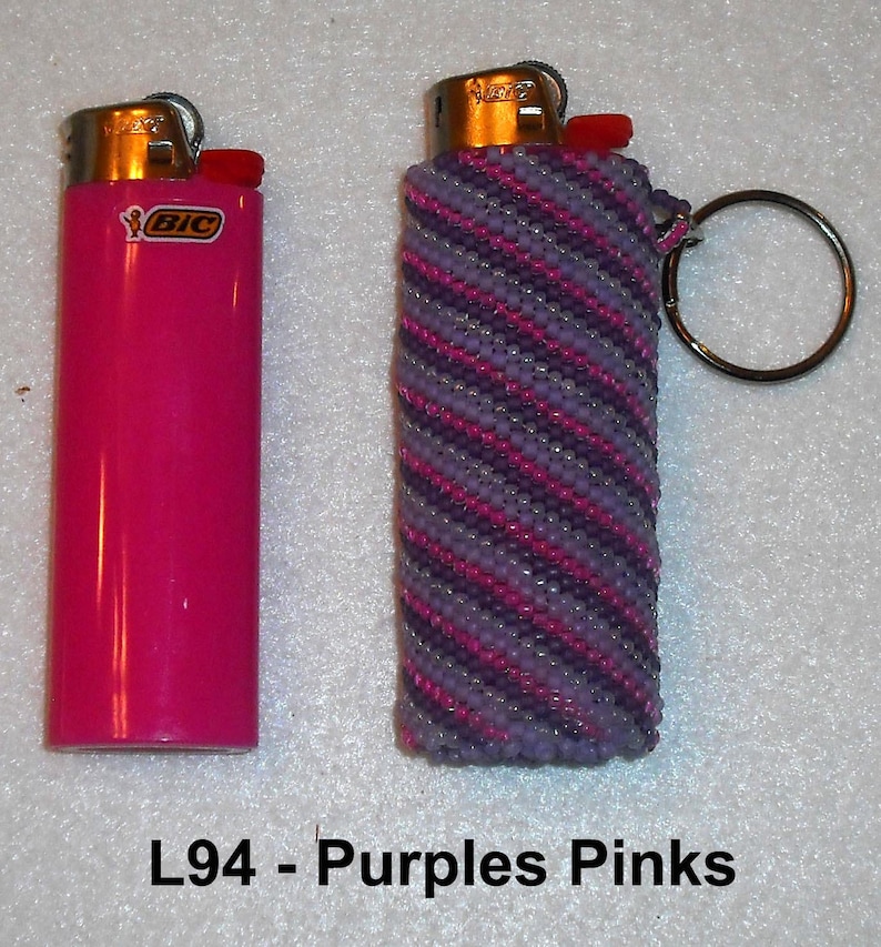 Beaded BIC Classic Lighter Removable Cover Case Keychain Key Etsy