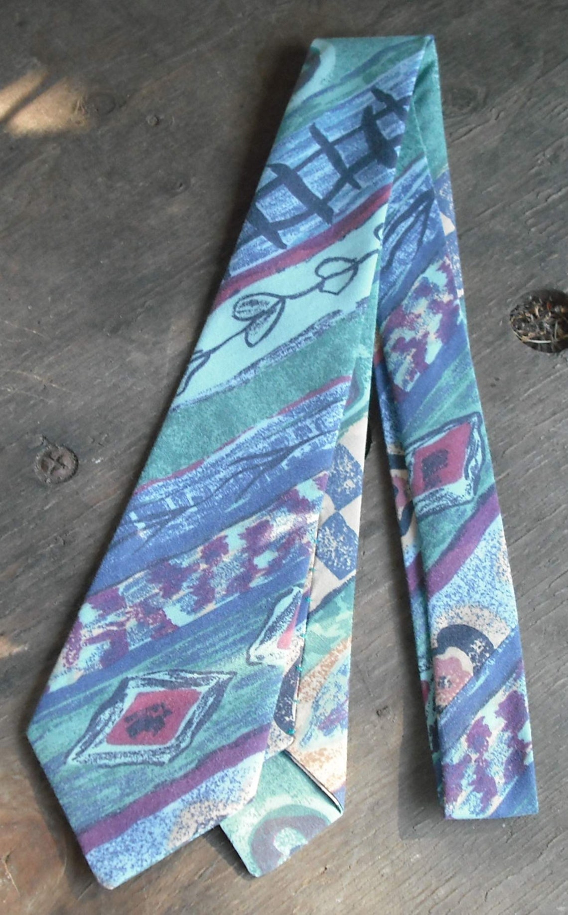 Novelty Neck Tie Necktie Circles Abstract Stripes Heart Design | Etsy