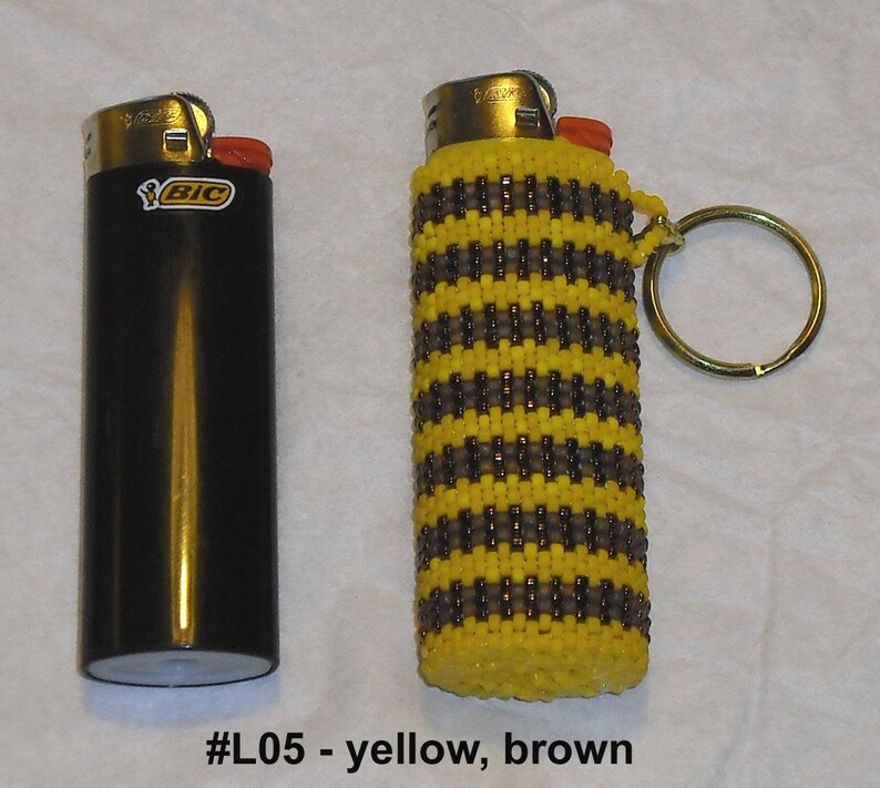 Beaded BIC Classic Lighter Removable Cover Case Keychain Key Etsy