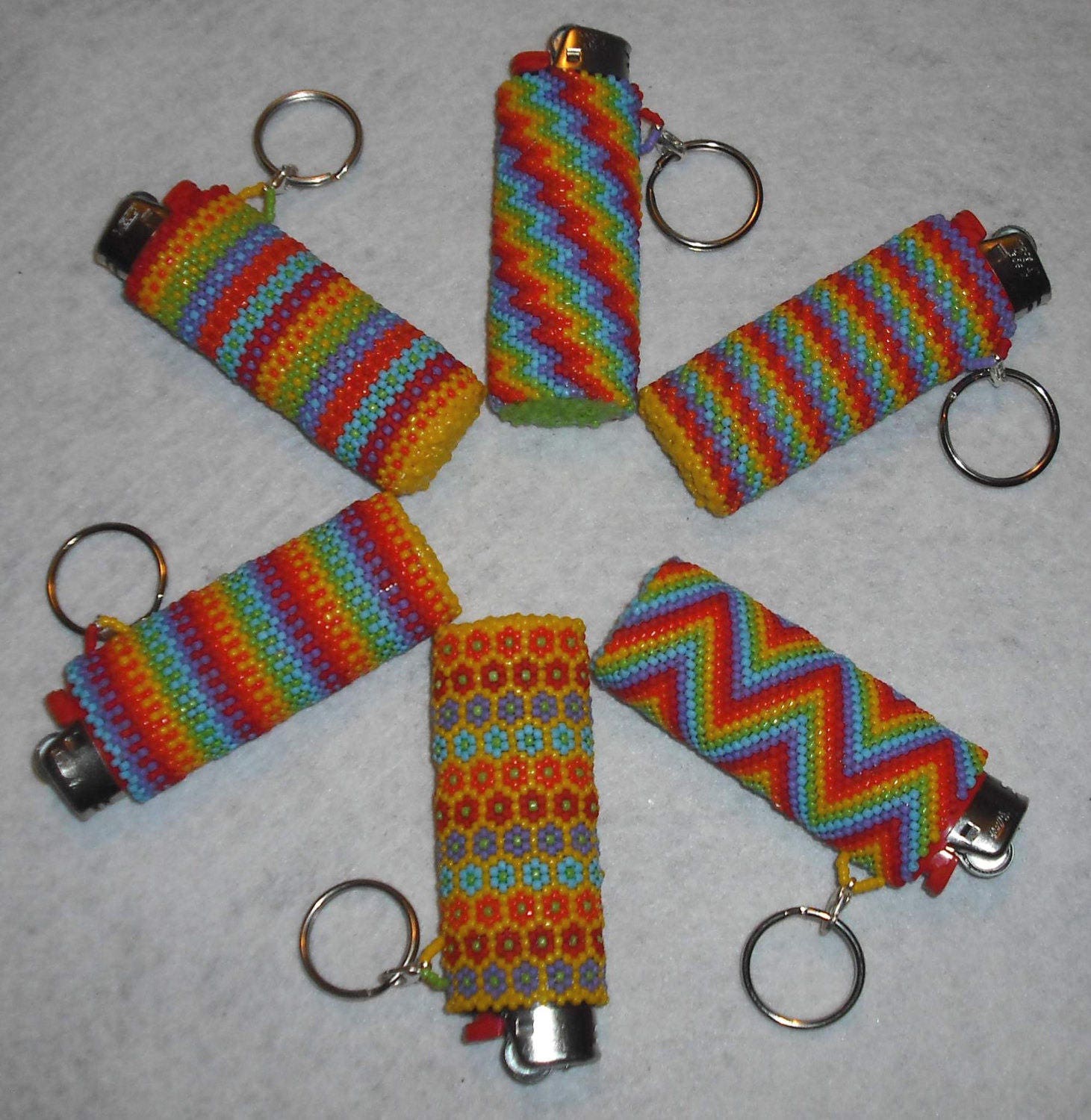 Beaded BIC Classic Lighter Removable Cover Case Keychain Key Etsy