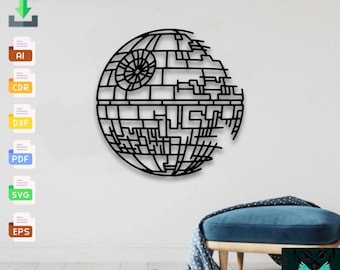 Death Star SVG, Star Wars Metal Wall Art (Digital Download)