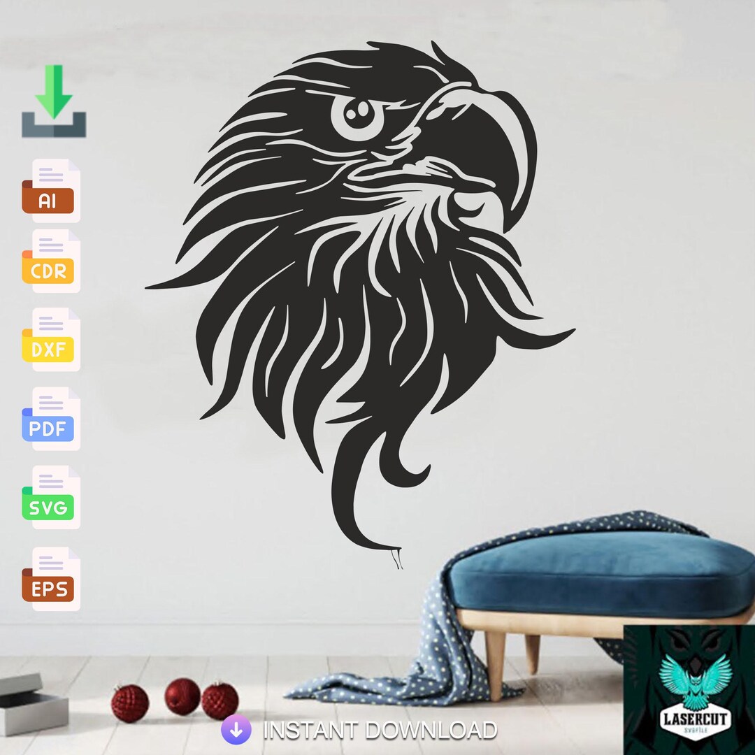 Eagle Head Wall Art SVG DXF - Laser Cut File (digital Download) - Etsy