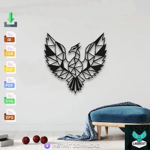 Phoenix Bird Svg Dxf files , For cnc Laser Plasma Cricut Glowforge , Clipart , Metal Plywood paper Vinyl Tshirt Sticker Mug