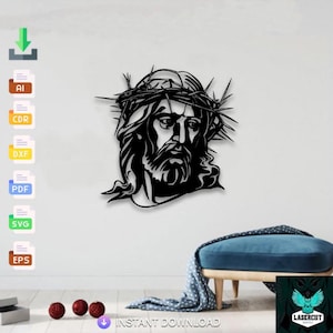 jesus christ decoration svg files laser cut svg dxf files wall sticker silhouette template cnc cutting laser digital vector instant download