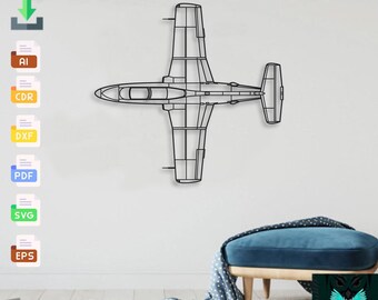 Aero L 29 Delfin - Svg Dxf Ai Pdf - Cnc Plasma Laser Cut Airplane Metal Wall Art Vector