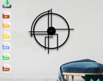 Minimalist Wall Clock SVG Laser Cut Files: Glowforge CNC (Digital Download)
