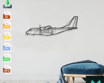 Airbus Eads Hc 144 Ocean Sentry - Svg Dxf Ai Pdf - Cnc Plasma Laser Cut Airplane Metal Wall Art Vector