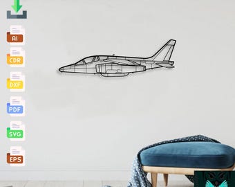 Dassault Alpha Jet - Svg Dxf Ai Pdf Cdr Eps - Laser Cut Military Aviation Decor