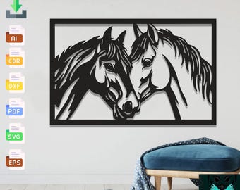 馬と風景のシルエットアート 馬のシルエット アート 40cm*40cm