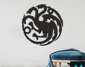 Targaryen Dragon Laser Cut Files: SVG DXF Vector Template (Digital Download)
