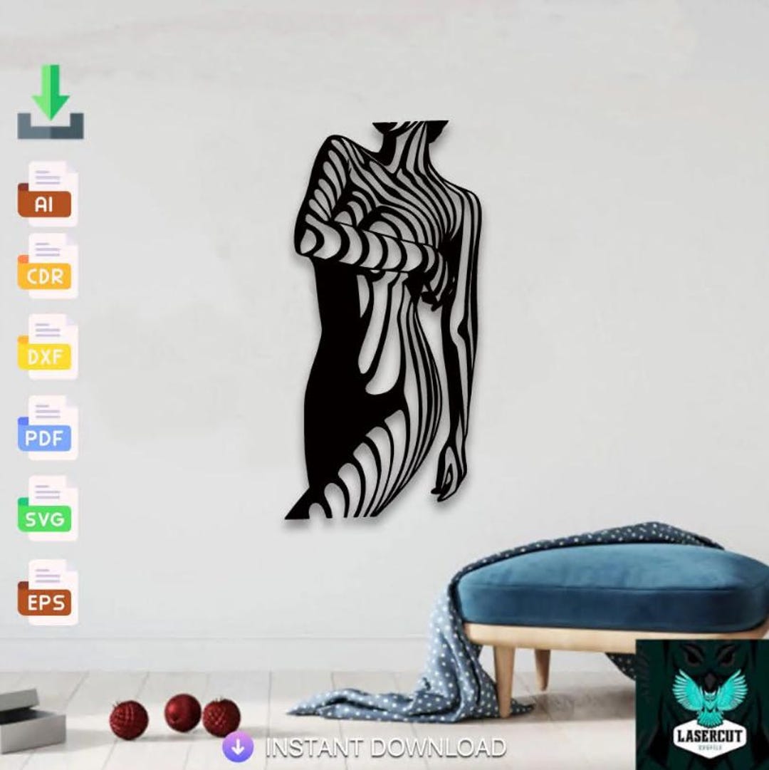 Abstract Woman Body Laser Cut File SVG DXF (digital Download) - Etsy