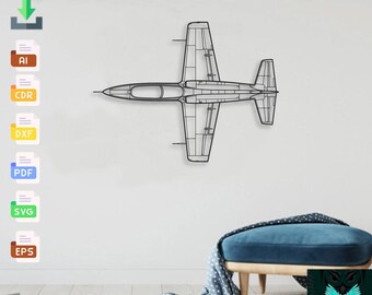 Aero L 39 Skyfox - Svg Dxf Ai Pdf - Cnc Plasma Laser Cut Jet Airplane Metal Wall Art Vector