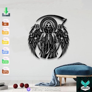 Santa Muerte Laser Cut Design: SVG DXF Vector Files (Digital Download