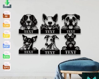 Paquete SVG de perro personalizado: Archivos cortados con láser para calcomanías y stickers (descarga digital)