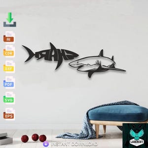 Decoration Whale Shark Decor Laser Cut, Svg, Dxf, Glowforge CNC Cutting, Pdf , Dxf, Svg Ai Eps Digital Vector Files Instant Download