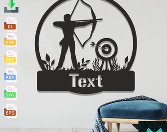 Personalized Archery SVG: Laser Cut Wall Art (Digital Download)