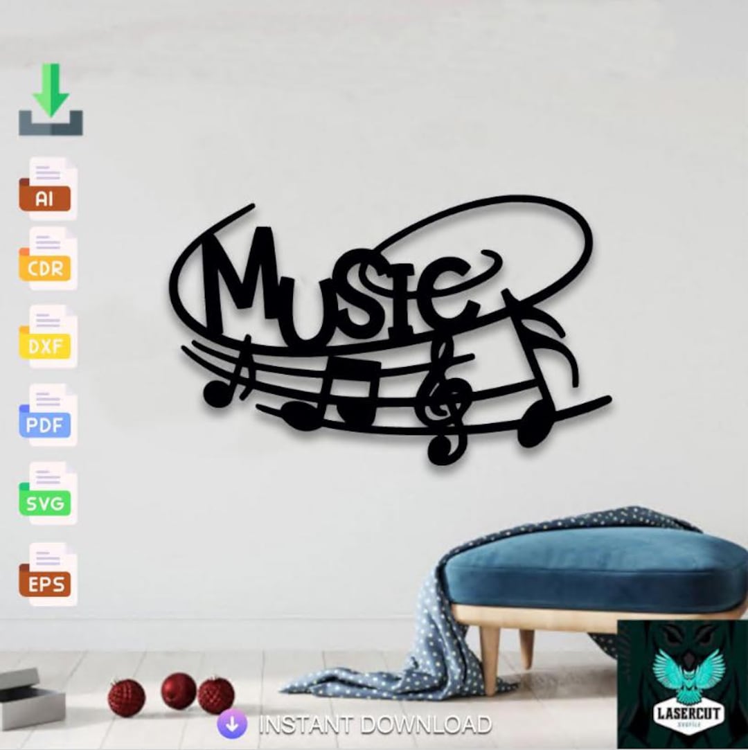 Music Notes Metal Wall Art, Laser Cut Files (digital Download) - Etsy