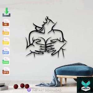 Love Panel, Sexy girl- man Svg,Wall art Design laser cut svg dxf files wall sticker engraving cutting laser digital vector instant download