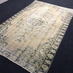 5.3 ft / 7.5 ft oushak Rug pastel rug Vintage Rug Hand Made Rug Old Rug Anatolian rug Turkısh Area Carpet living Room rug 5x7 Ft