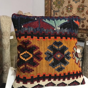 40x40 cm 16x16 inches,Kilim Pillow,Antique Pillow,Carpet Pillow,Moroccon Pillow,Decorative Pillow,Throw Pillow,Bench Pillows,Rug Pillows,Rug