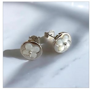Flower Clover Earrings Solid 925 Sterling Silver