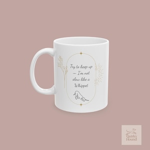 Boho Floral Ceramic Mug, Perfect Gift for Coffee/Tea and Whippet Lovers