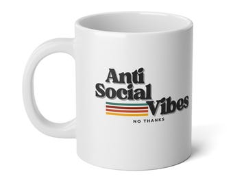 Anti Social Vibes Mug - Funny Introvert Coffee Cup for People Avoiding People