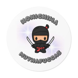 Cute Ninja Vinyl Stickers, Funny Ninja Decals, Kawaii Samurai Sticker, Laptop Sticker, Skateboard Decal, Ninja Stickers, Gift for Ninja Fans