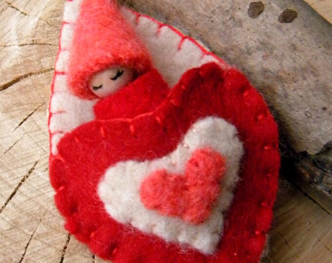 Valentine's Day Heart Baby Valentine Toy Waldorf Gnome Etsy