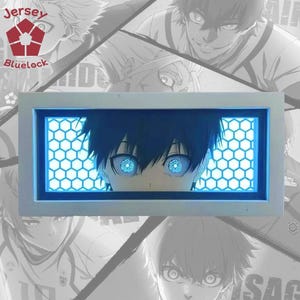 Anime BlueLock Rin Itoshi LED-Lampenbox Blaue Yoichi Isagi-Figur 3D-Papierschnitzerei Licht Manga Nachtlicht Geschenke