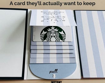 gift card holder book DIY print birthday card son gift card book coworker gift college survival kit boyfriend gift handmade DIY trend blue