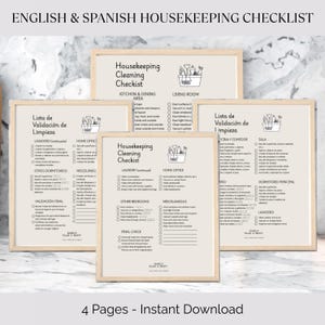 Cleaning Checklist Bundle: Spanish & English Home Cleaning (Digital Download)